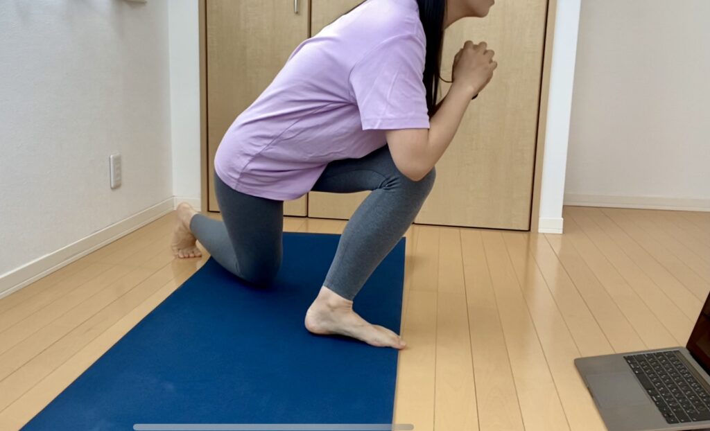 オンラインフィットネスをやっている様子